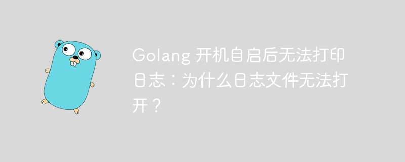 Golang 开机自启后无法打印日志：为什么日志文件无法打开？插图