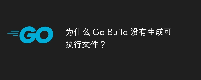 为什么 Go Build 没有生成可执行文件？插图